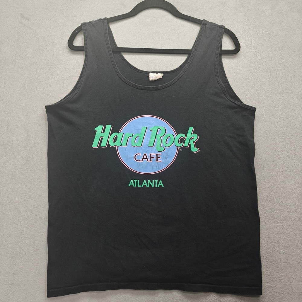 Hard Rock Cafe Tank Top Women L Atlanta Vintage Graphic Grunge 90s Single Stitch